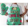 Crazy Dog T-Shirts Peace Love Tacos Funny Graphic Novelty Kitchen Accessories