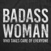 Funny Mom Shirts for Cool Moms with Hustle Sarcastic Mothers Day Tees with Funny Sayings(Heather Black – Badass Woman)