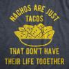 Mens Nachos are Just Tacos Relationship T-Shirt Hilarious Saying Nerdy Joke Top(Heather Navy)