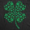 Womens Clover Made of Pot Leaves T Shirt Funny St Pattys Day 420 Lovers Weed Joke Tee for Ladies(Heather Black – Clover Made of Pot Leaves)