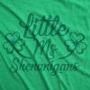 Womens Funny St Patricks Day Shirt – Little Ms Shenanigans Graphic Tee – Cute Irish Shamrock Outfit for Parade and Party(Heather Green)