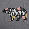 Womens Mama Bear T Shirt Cute Funny Best Mom of Boys Girls Cool Mother Tee(Dark Heather Grey – Floral)