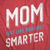 Womens Mom Just Like My Dad But Smarter Funny Mothers Day T Shirt(Red)