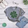Womens Saint Patricks Day T Shirts Funny Shenanigans Clover Graphic Tees for Women(Dark Heather Grey – Buffalo Shamrock)