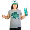 Womens Saint Patricks Day T Shirts Funny Shenanigans Clover Graphic Tees for Women(Dark Heather Grey – Buffalo Shamrock)
