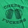 Womens Saint Patricks Day T Shirts Funny Shenanigans Clover Graphic Tees for Women(Heather Green – Cheers)