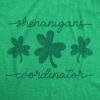 Womens Saint Patricks Day T Shirts Funny Shenanigans Clover Graphic Tees for Women(Heather Green – Shenanigans Coordinator)