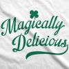 Womens Saint Patricks Day T Shirts Funny Shenanigans Clover Graphic Tees for Women(White – Magically Delicious)