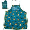 Crazy Dog T-Shirts Introverted But Willing to Discuss Tacos Funny Cinco De Mayo Graphic Kitchen Accessories Funny Graphic Kitchenwear Cinco De Mayo Cool Food Novelty Discuss Oven Mitt + Apron