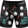 Crazy Dog T-Shirts Mens I Like Golf and Maybe 3 People Boxers Funny Sarcastic Golfing Ball Tee Graphic Underwear for Guys(Black)