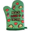 Crazy Dog T-Shirts Peace Love Tacos Funny Graphic Novelty Kitchen Accessories