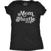 Funny Mom Shirts for Cool Moms with Hustle Sarcastic Mothers Day Tees with Funny Sayings(Heather Black – Mom Hustle)
