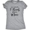 Funny Mom Shirts for Cool Moms with Hustle Sarcastic Mothers Day Tees with Funny Sayings(Light Heather Grey – F-bomb Mom)