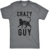 Mens Crazy Cat Guy T Shirt Funny Pet Kitty Lover Tee(Dark Heather Grey)
