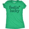 Womens Feelin Lucky T Shirt Funny St Pattys Days Parade Four Leaf Clover Tee for Ladies(Heather Green – Feelin Lucky)