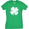 Womens Four Leaf Clover T Shirt Funny Saint Patricks Day Shamrock Lucky Irish(Green)
