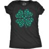 Womens Glitter Clover T Shirt Funny Awesome St Pattys Days Parade Shiny Shamrock Tee for Ladies(Heather Black – Glitter Clover)