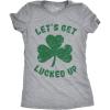 Womens Lets Get Lucked Up T Shirt Funny Saint Patricks Day Lucky Drinking Tee(Light Heather Grey)
