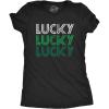Womens Lucky Shamrock St Patricks Day Shirt – Funny Irish Clover Tee – Cute Green Holiday Outfit for Parade and Party(Heather Black)