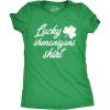 Womens Lucky Shenanigans Shirt Funny Saint Patricks Day Parade Tee(Heather Green)