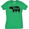 Womens Mama Bear T Shirt Cute Funny Best Mom of Boys Girls Cool Mother Tee(Green)