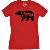 Womens Mama Bear T Shirt Cute Funny Best Mom of Boys Girls Cool Mother Tee(Red)