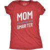 Womens Mom Just Like My Dad But Smarter Funny Mothers Day T Shirt(Red)