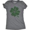 Womens Saint Patricks Day T Shirts Funny Shenanigans Clover Graphic Tees for Women(Dark Heather Grey – Buffalo Shamrock)
