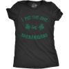 Womens Saint Patricks Day T Shirts Funny Shenanigans Clover Graphic Tees for Women(Heather Black – Shenanigans)