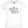 Womens Saint Patricks Day T Shirts Funny Shenanigans Clover Graphic Tees for Women(White – Magically Delicious)