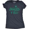 Womens Slainte Yall T Shirt Funny St Paddys Day Parade Good Health Toast Tee for Ladies(Heather Navy – Slainte)