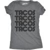 Womens Tacos Repeating Design T Shirt Funny Retro Tee for Ladies(Dark Heather Grey)
