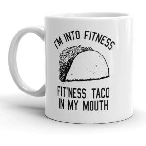 Crazy Dog T-Shirts Fitness Taco Mug Funny Workout Health Cinco De Mayo Coffee Cup – 11oz