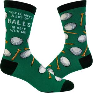 Crazy Dog T-Shirts Funny Cool Graphic Novelty Crew Socks for Men(Lot of Balls)