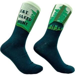 Crazy Dog T-Shirts Mens Funny Golf Socks Sports Crews for Guys with Fun Clubhouse Sayings(Eat Sleep Hunt)