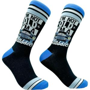 Crazy Dog T-Shirts Mens Funny Golf Socks Sports Crews for Guys with Fun Clubhouse Sayings(Im a Classic)