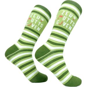 Crazy Dog T-Shirts Mens Funny Golf Socks Sports Crews for Guys with Fun Clubhouse Sayings(Zero Putts Given)