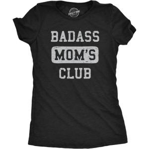 Funny Mom Shirts for Cool Moms with Hustle Sarcastic Mothers Day Tees with Funny Sayings(Heather Black – Moms Club)