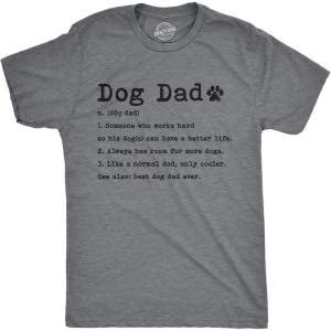 Mens Dog Dad Definition T Shirt Funny Fathers Day Pet Puppy Animal Lover Graphic Tee(Dark Heather Grey)
