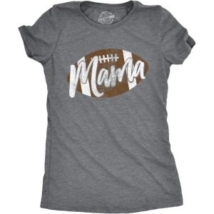 Womens Football Mama T Shirt Cute Pee Wee League Mom Tee(Dark Heather Grey)