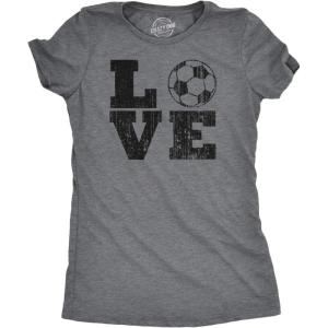 Womens Love Soccer T Shirt for Mom Funny Vintage Graphic Cool Ladies(Dark Heather Grey)