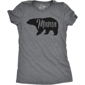 Womens Mama Bear T Shirt Cute Funny Best Mom of Boys Girls Cool Mother Tee(Dark Heather Grey)