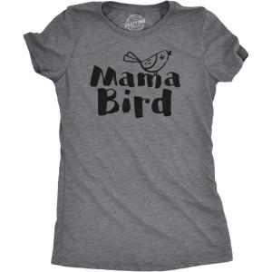 Womens Mama Duck T Shirt Cute Bird mom Gift for Pet Owner or Lover(Dark Heather Grey – Mama Bird)