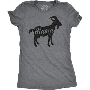 Womens Mama Duck T Shirt Cute Bird mom Gift for Pet Owner or Lover(Dark Heather Grey – Mama Goat)
