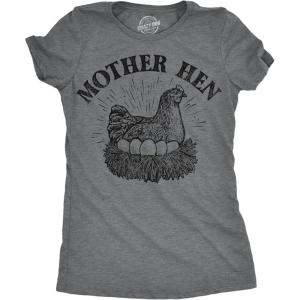 Womens Mama Duck T Shirt Cute Bird mom Gift for Pet Owner or Lover(Dark Heather Grey – Mother Hen)