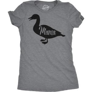 Womens Mama Duck T Shirt Cute Bird mom Gift for Pet Owner or Lover(Dark Heather Grey)