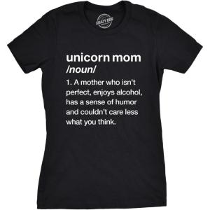 Womens Mama Duck T Shirt Cute Bird mom Gift for Pet Owner or Lover(Heather Black – Unicorn Mom)