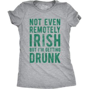 Womens Not Even Remotely Irish But Im Drunk T Shirt St Funny Saint Patricks Day(Light Heather Grey – Remotely Irish)