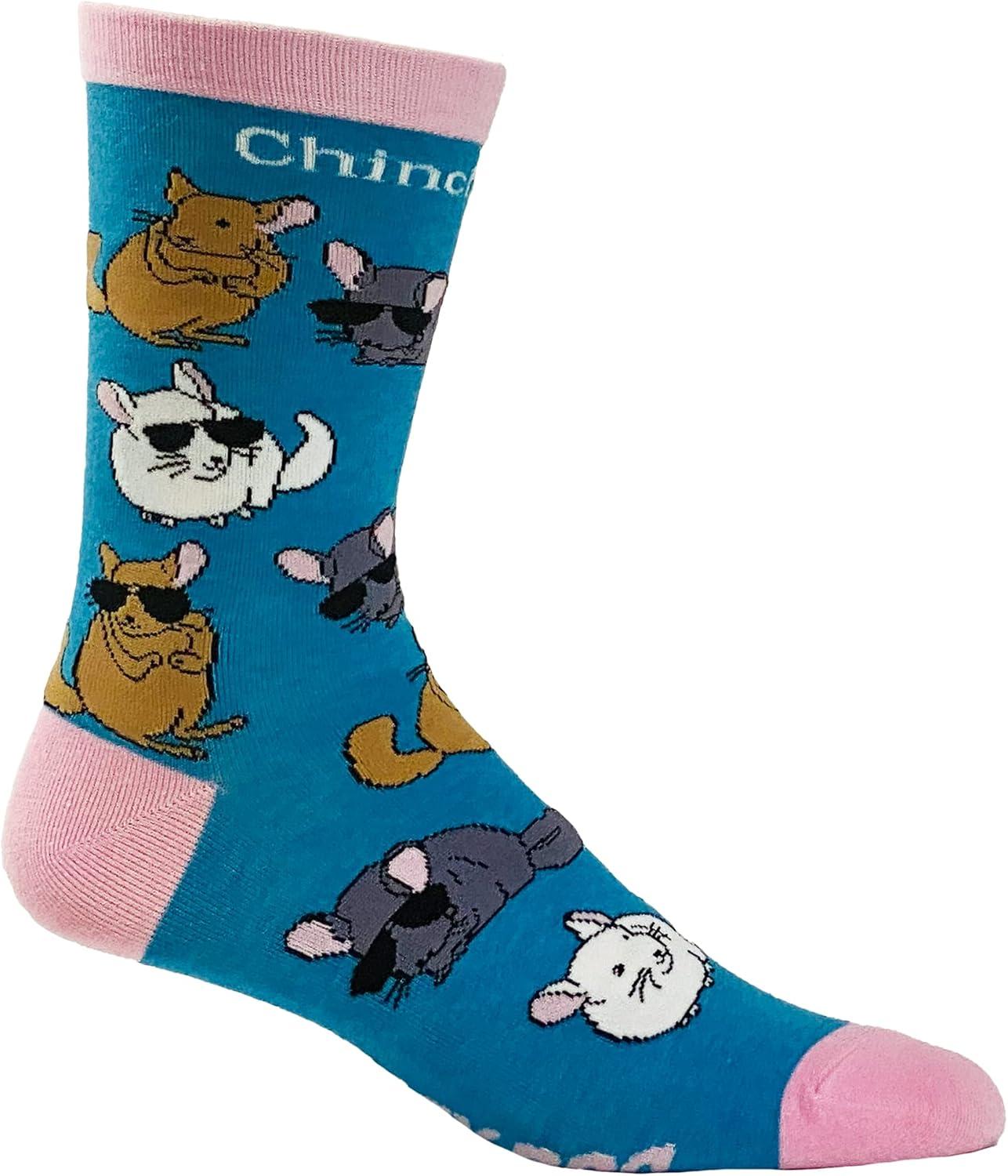 imageCrazy Dog TShirts Cute Animal Socks for Women Fun Socks with Animals and Sarcastic HumorChinchillin