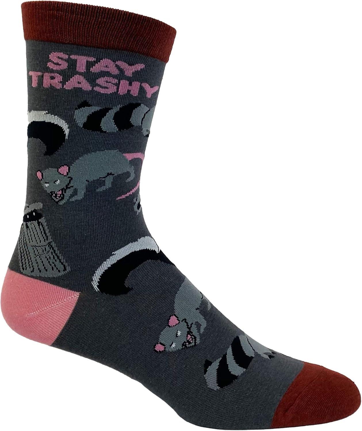 imageCrazy Dog TShirts Cute Animal Socks for Women Fun Socks with Animals and Sarcastic HumorStay Trashy